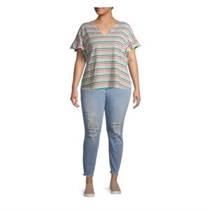 TERRA & SKY Flutter Sleeve Plus Size Tee